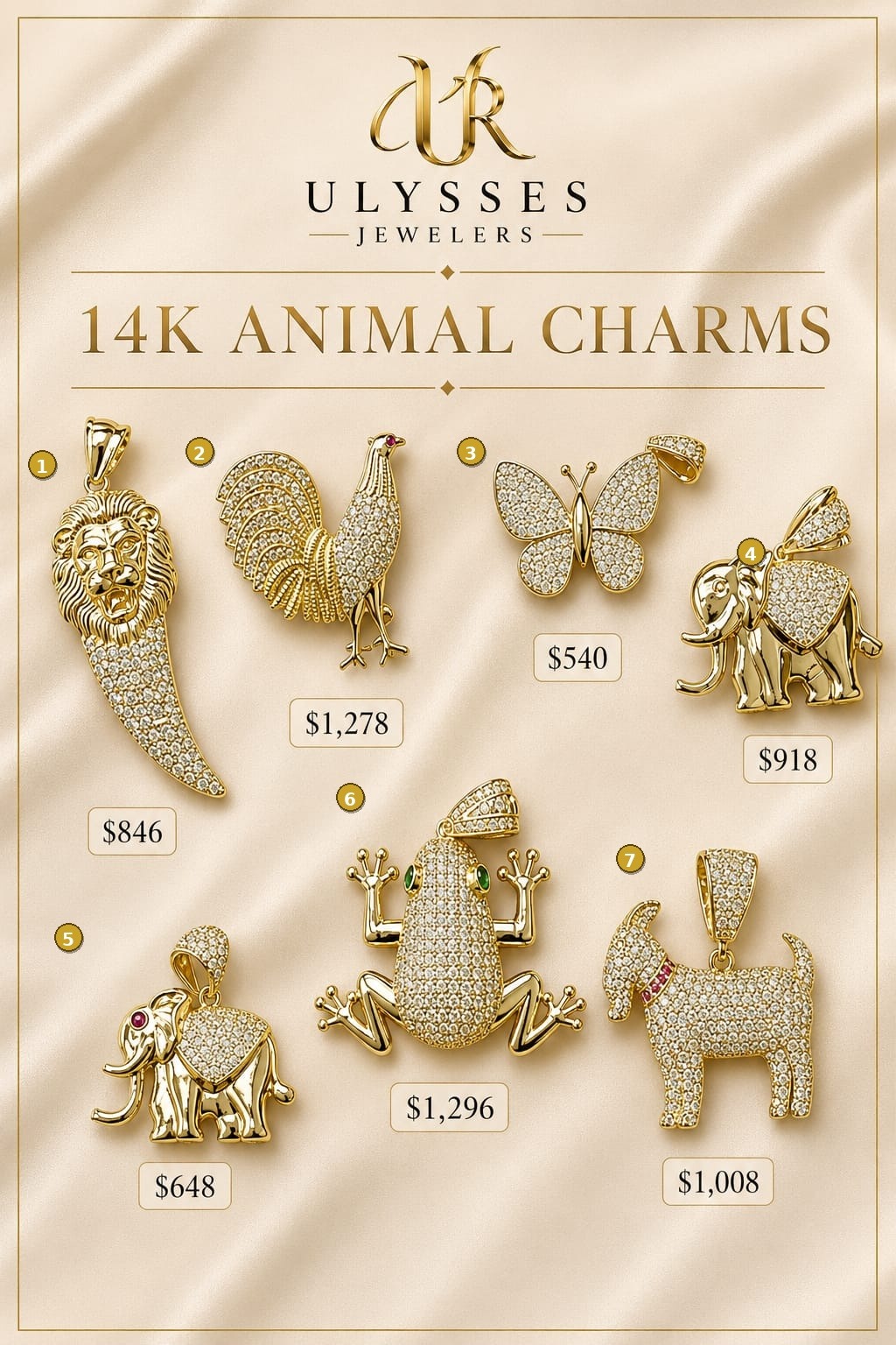 14K Animal Charms