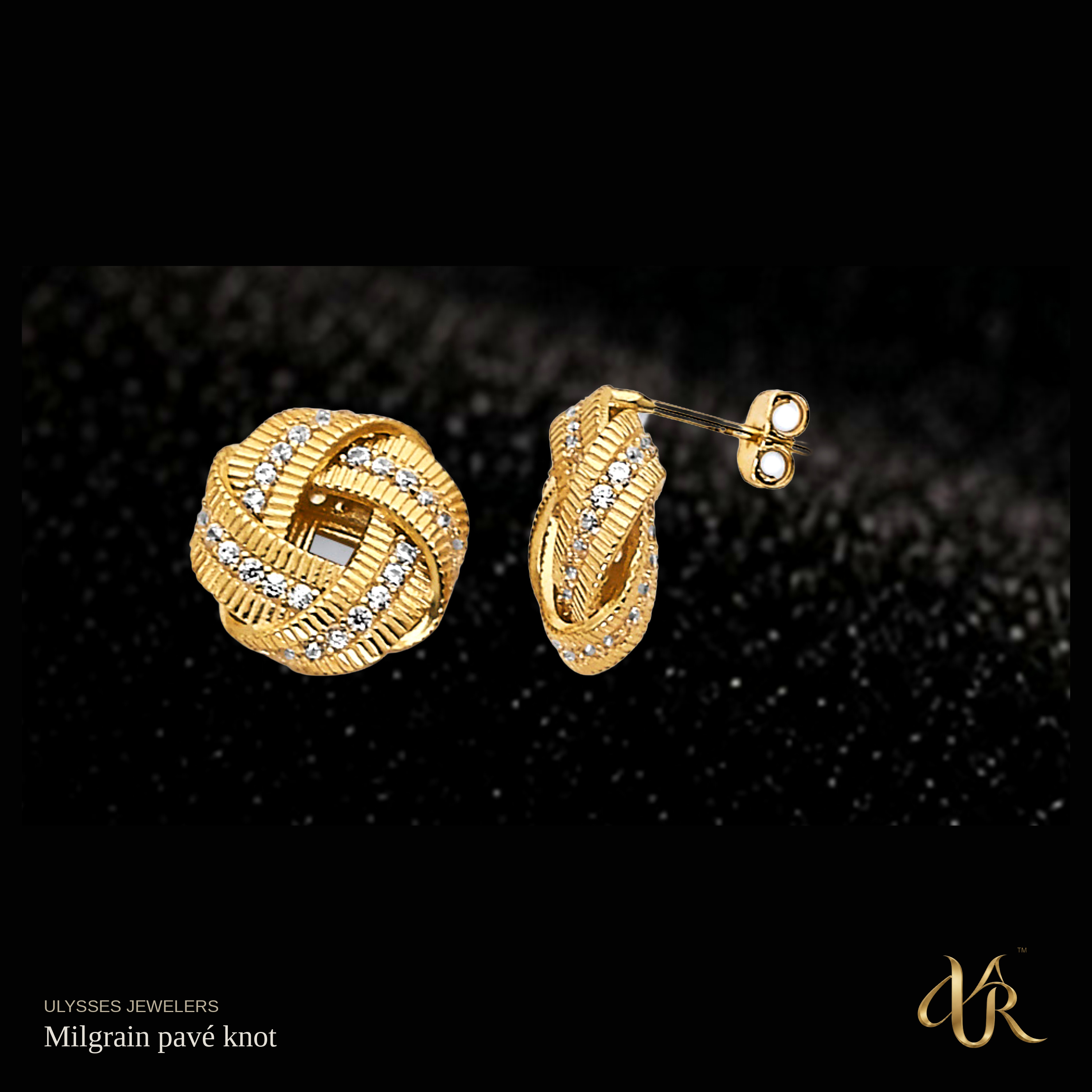 Milgrain pavé knot