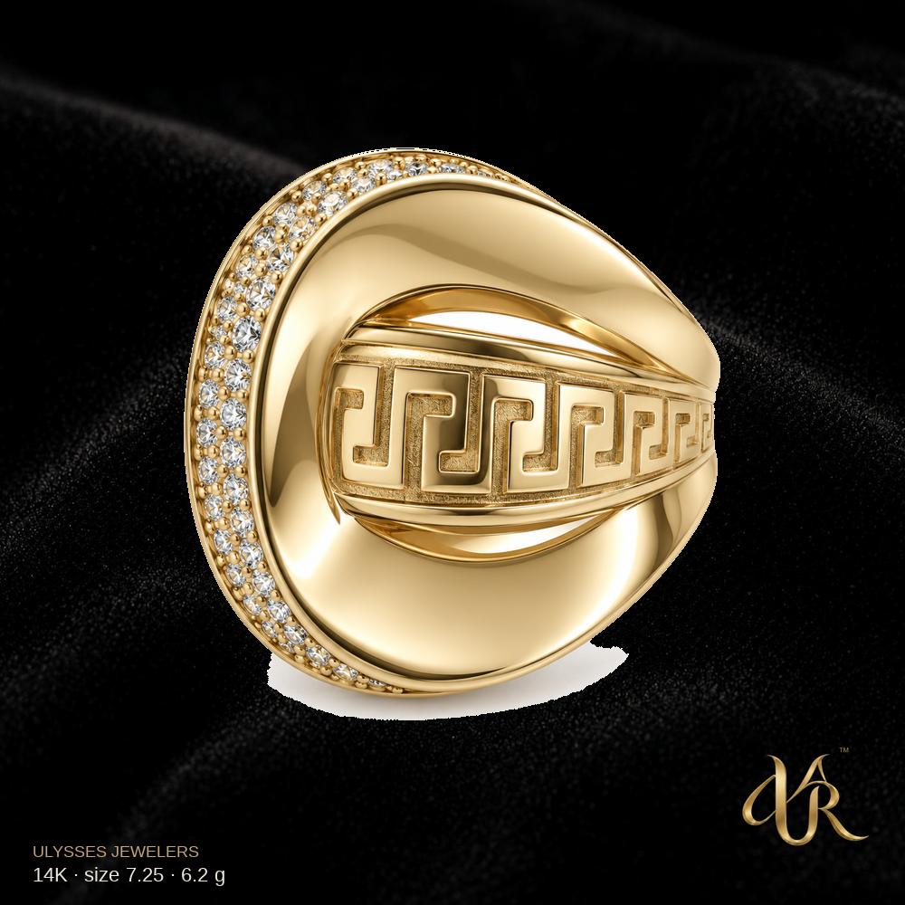 14K Women's Gold Ring, size 7.25, 6.2 g