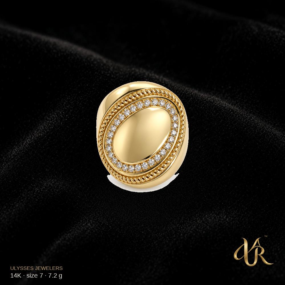14K Women's Gold Ring, size 7, 7.2 g