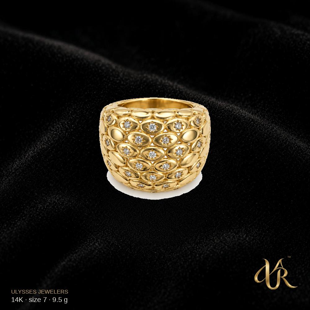 14K Women's Gold Ring, size 7, 9.5 g