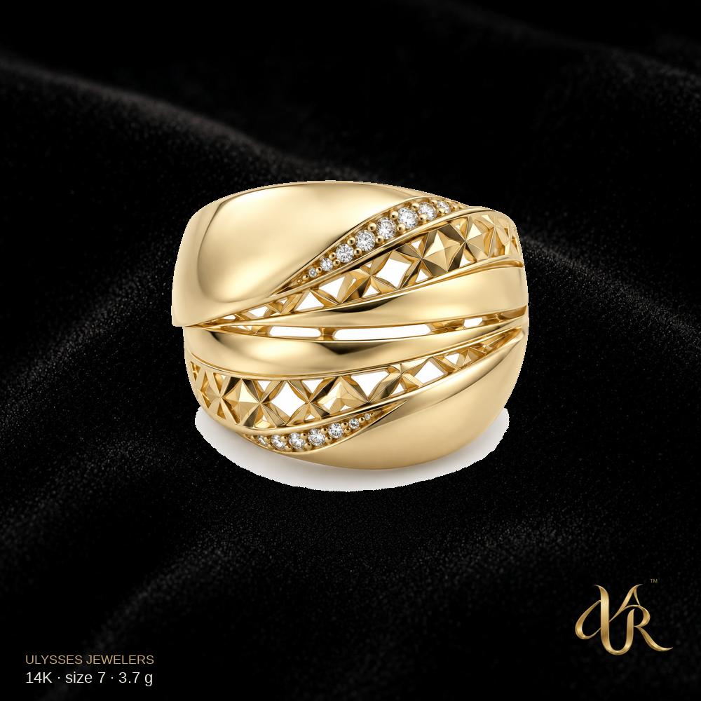 14K Women's Gold Ring, size 7, 3.7 g