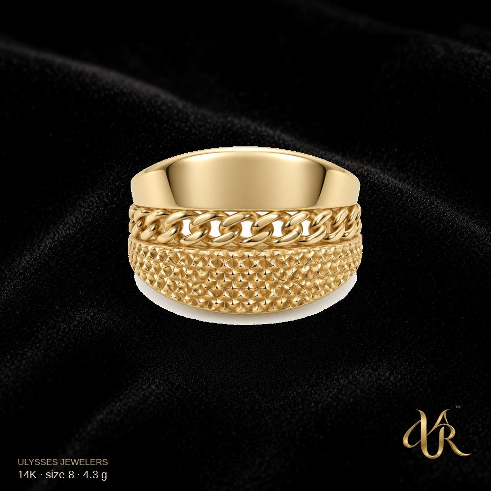 14K Women's Gold Ring, size 8, 4.3 g