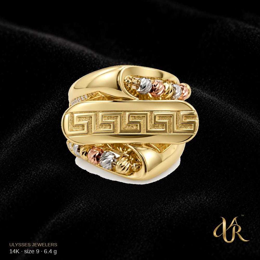 14K Women's Gold Ring, size 9, 6.4 g
