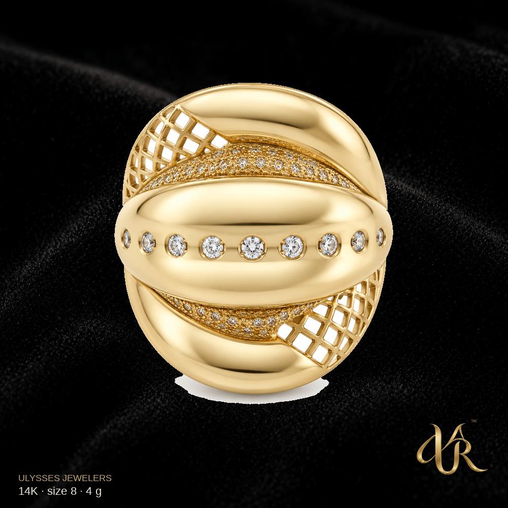 14K Women's Gold Ring, size 8, 4 g A