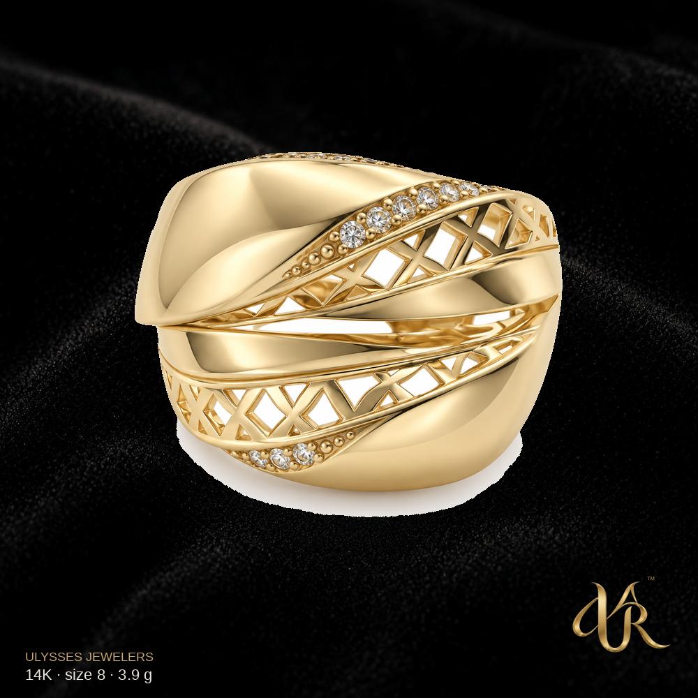 14K Women's Gold Ring, size 8, 3.9 g