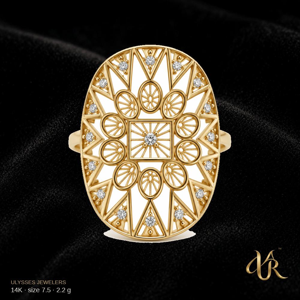 14K Women's Gold Ring, size 7.5, 2.2 g