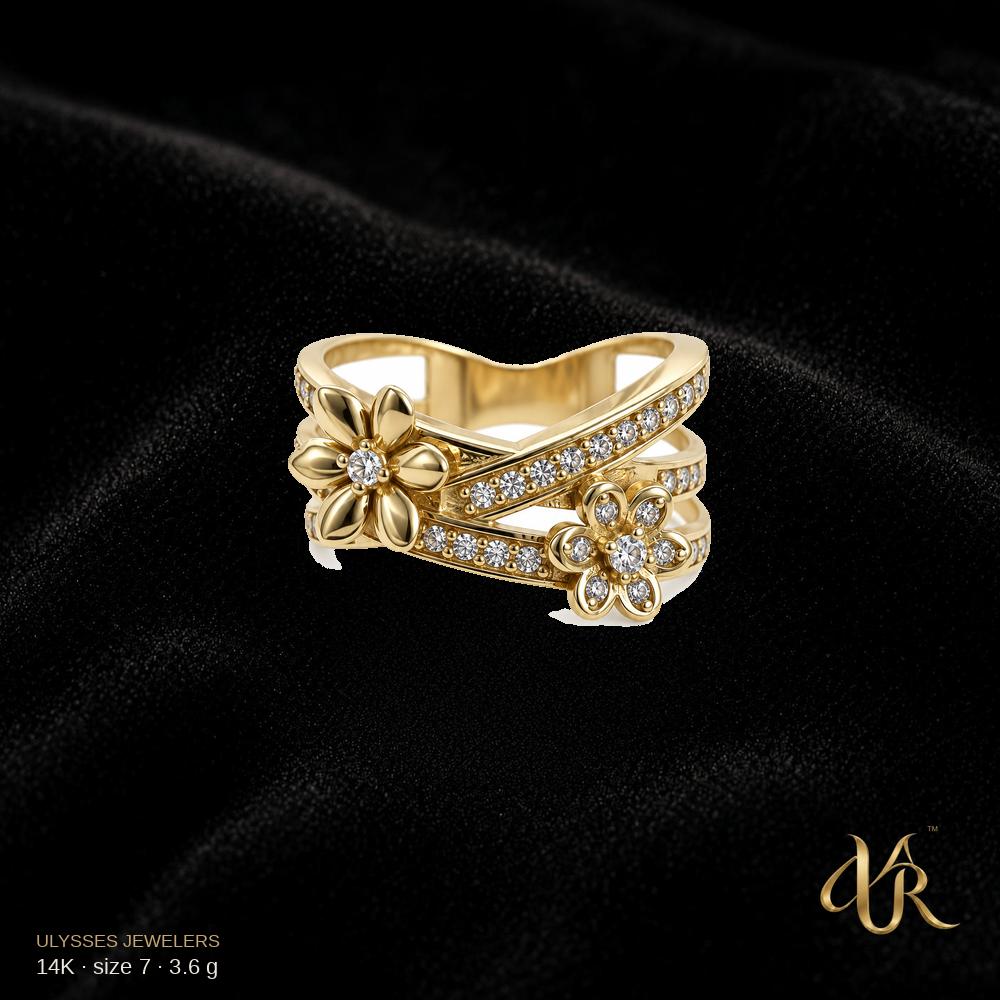 14K Women's Gold Ring, size 7, 3.6 g