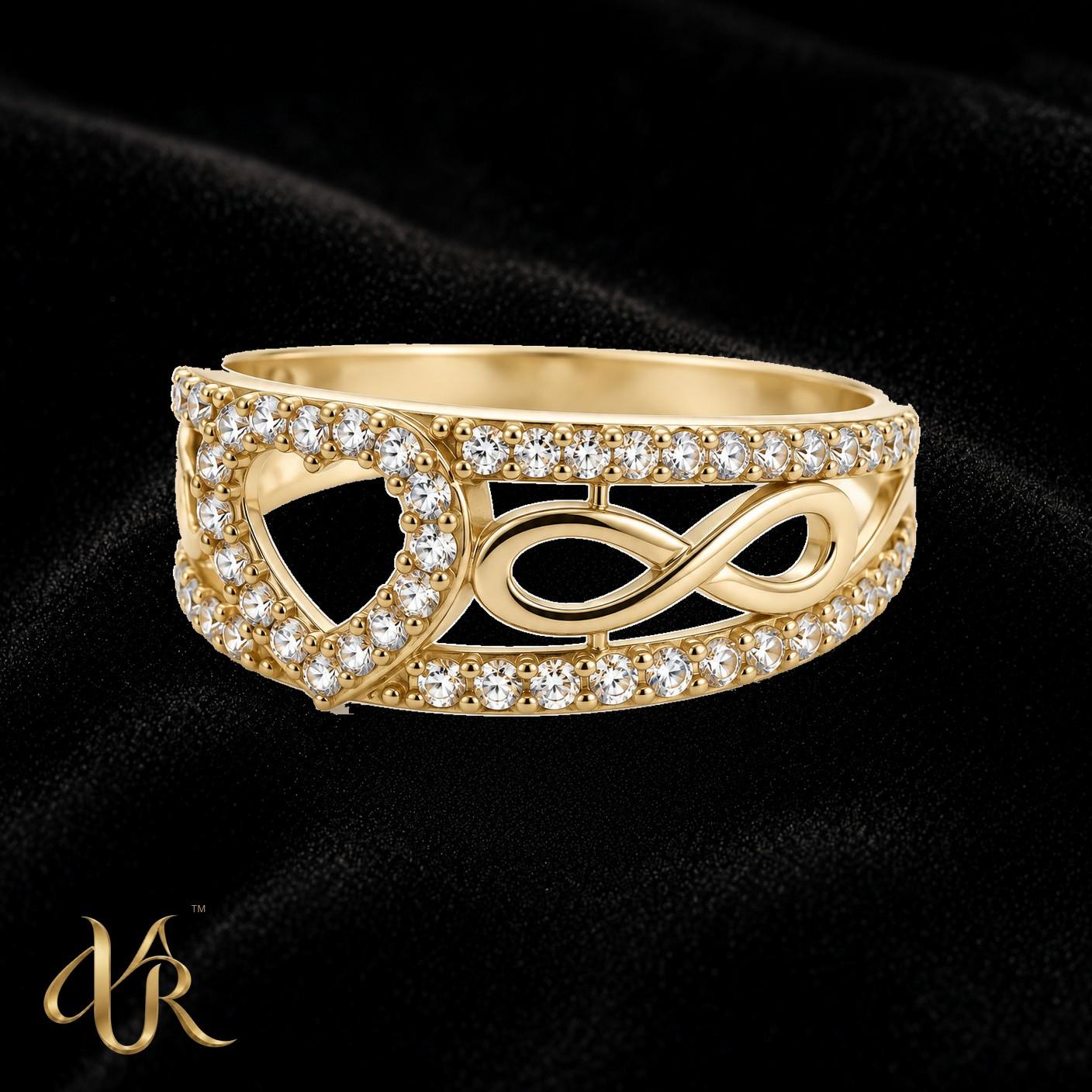 14K Heart infinity — Women'S Gold Ring
