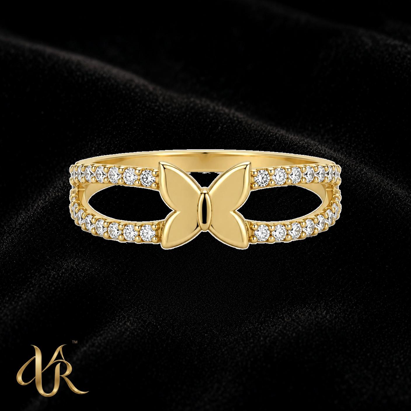 14K Butterfly band — Women'S Gold Ring
