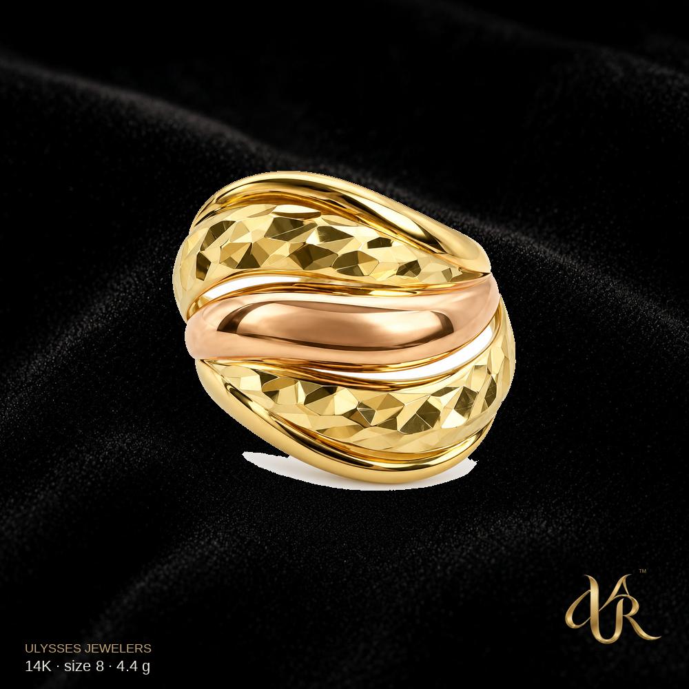 14K Women's Gold Ring, size 8, 4.4 g