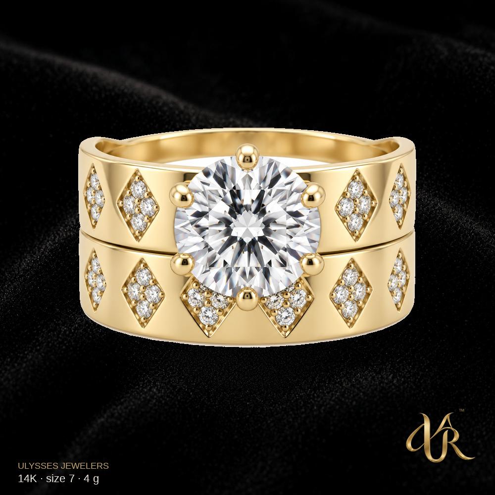 14K Engagement Gold Ring, size 7, 4 g A