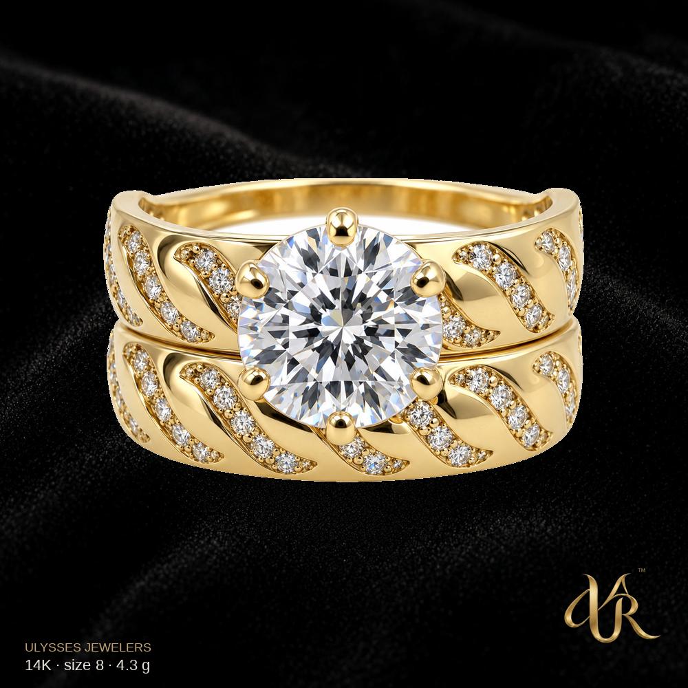 14K Engagement Gold Ring, size 8, 4.3 g