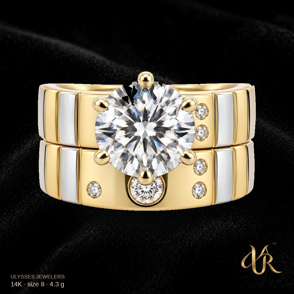 14K Engagement Gold Ring, size 8, 4.3 g A