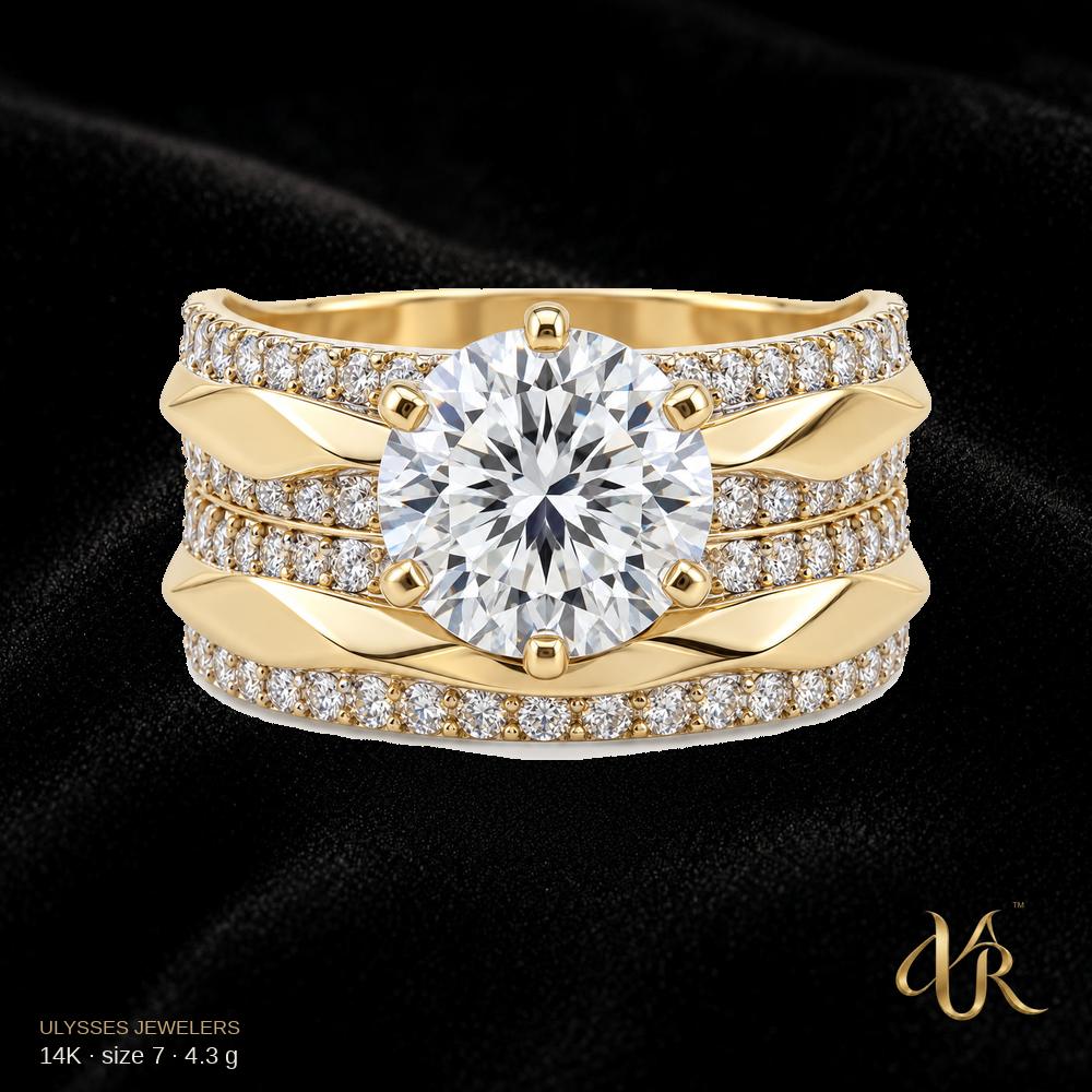 14K Engagement Gold Ring, size 7, 4.3 g