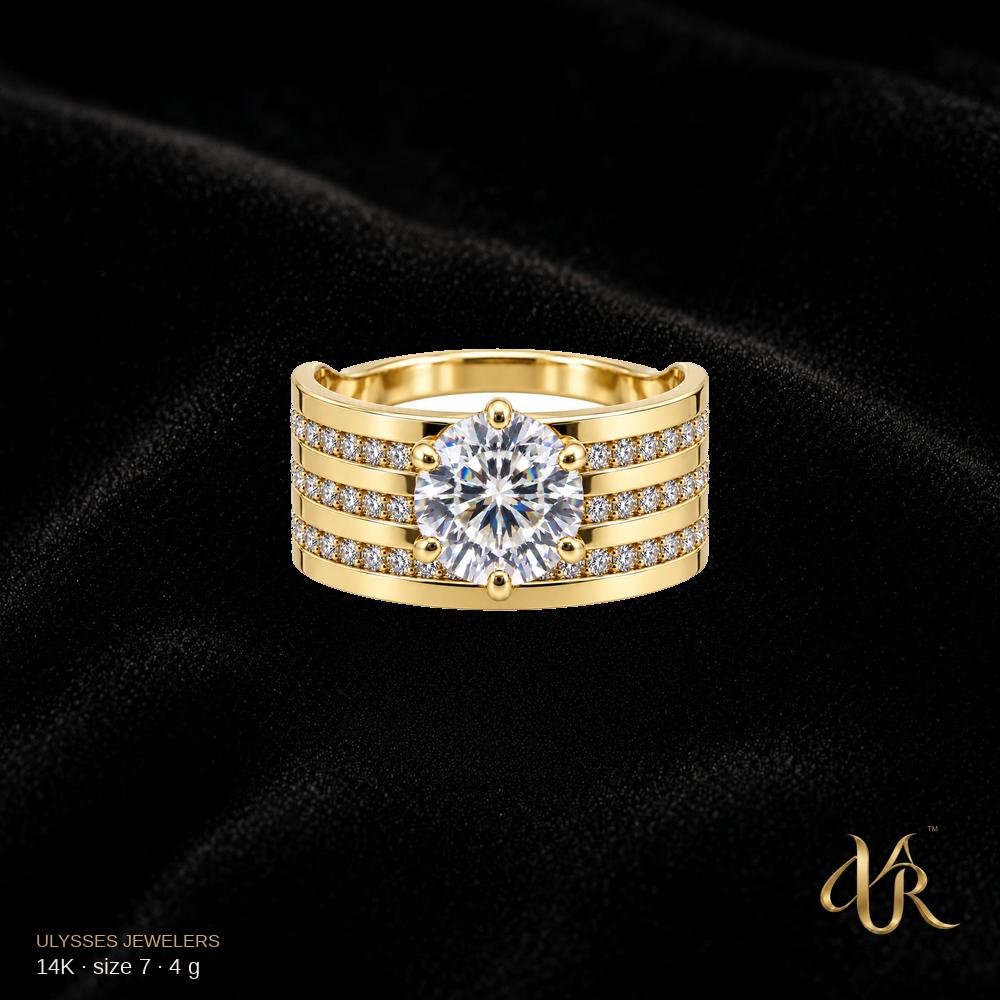 14K Engagement Gold Ring, size 7, 4 g
