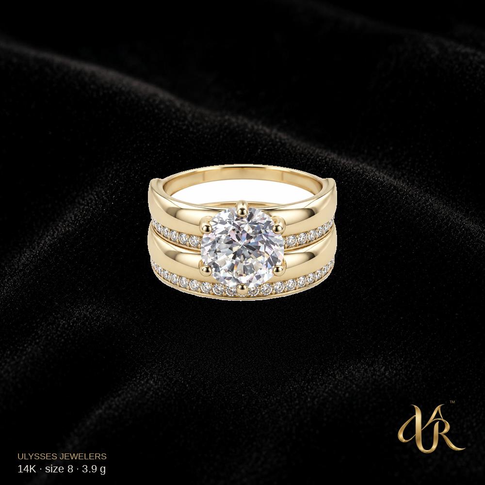 14K Engagement Gold Ring, size 8, 3.9 g