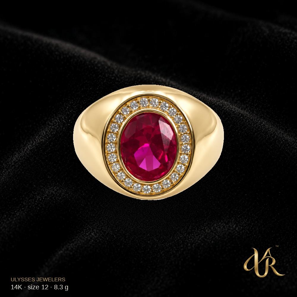 14K Men's ring, size 12, 8.3 g