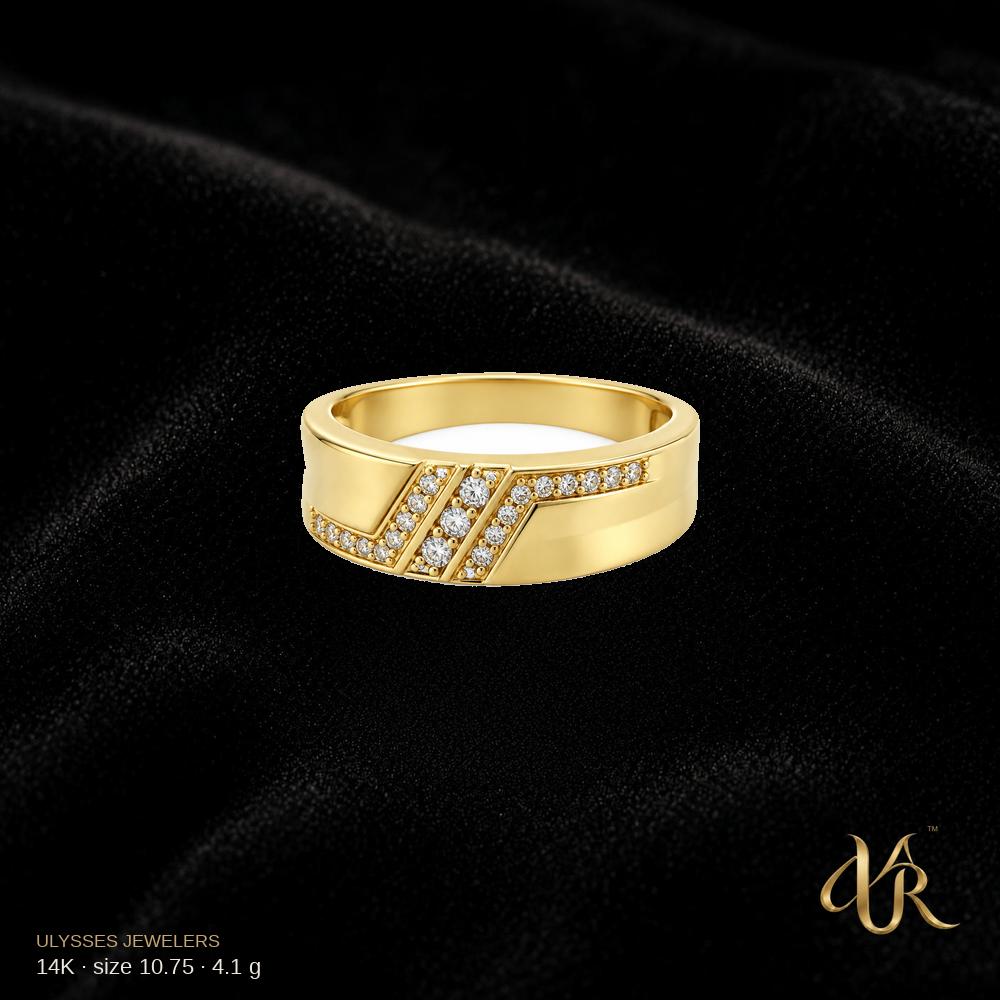 14K Men's Gold Ring, size 10.75, 4.1 g