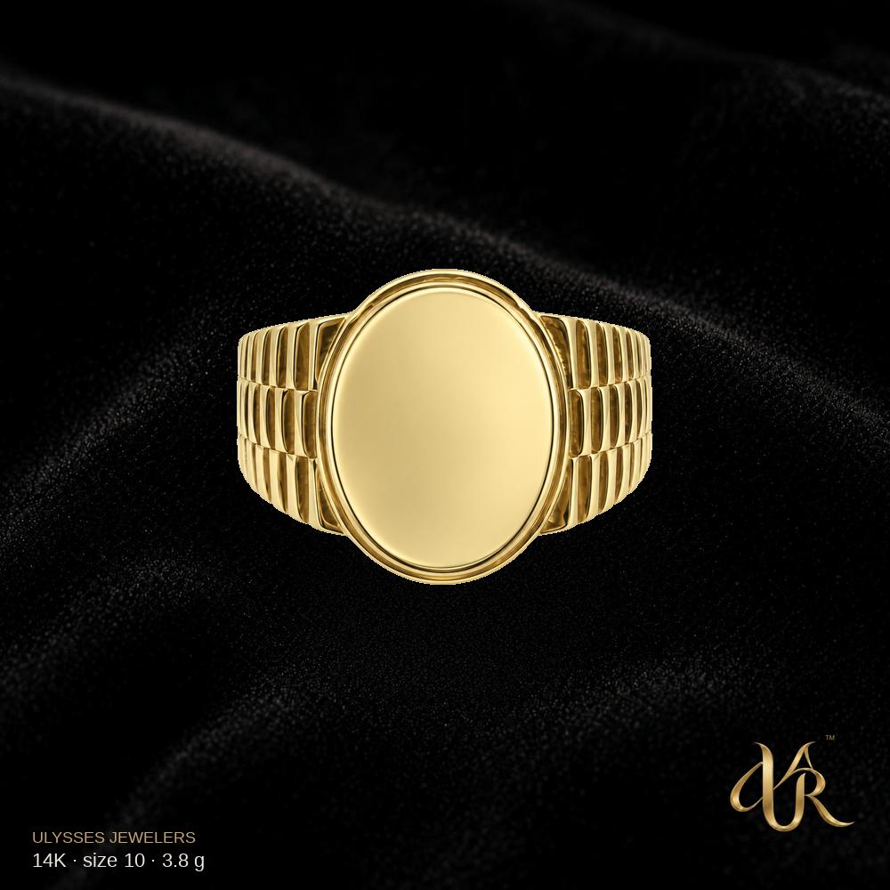 14K Men's Gold Ring, size 10, 3.8 g A