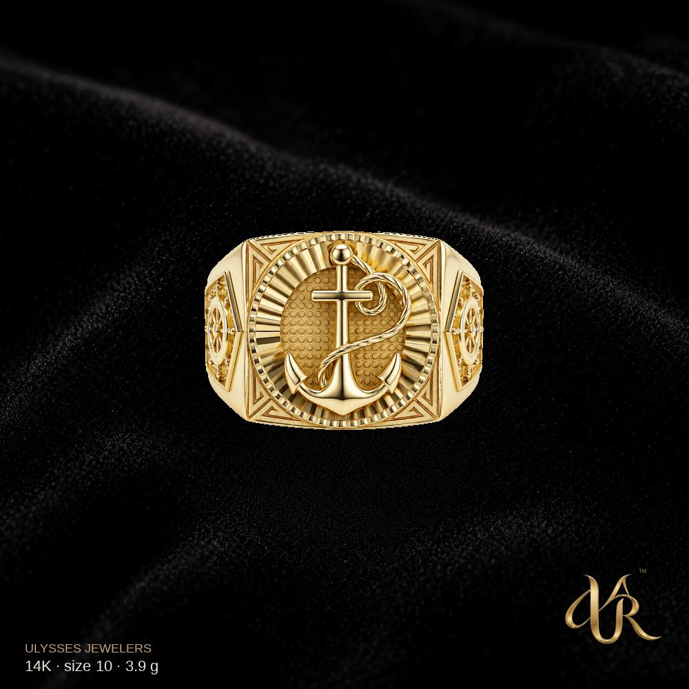 14K Men's Gold Ring, size 10, 3.9 g