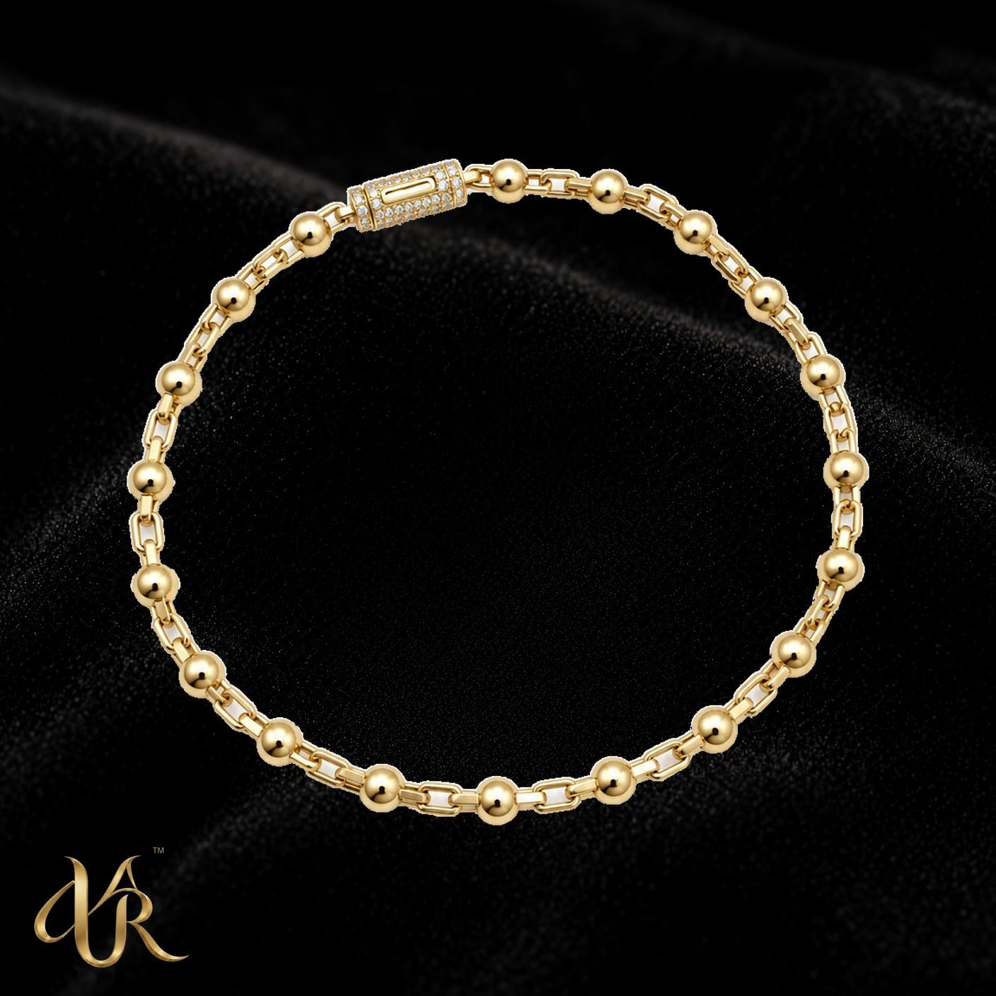 14K Bead station — Gold Bracelet
