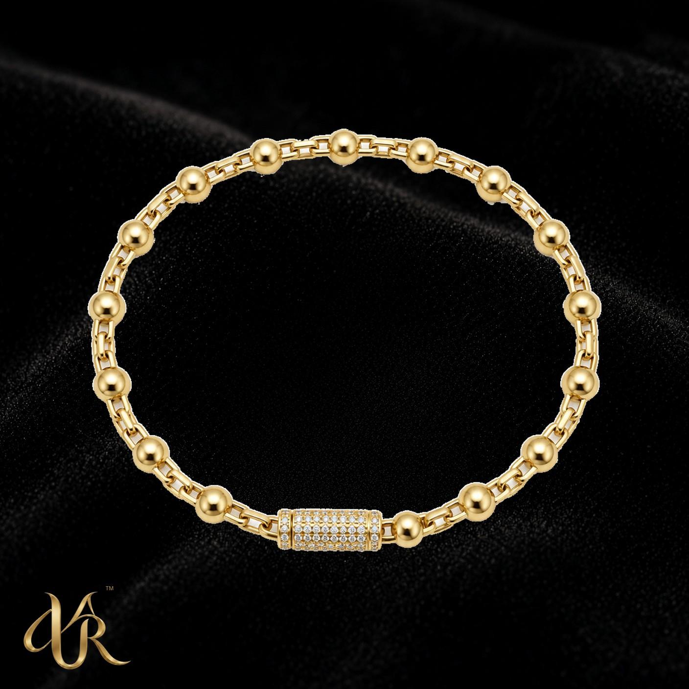 14K Bead bar — Gold Bracelet