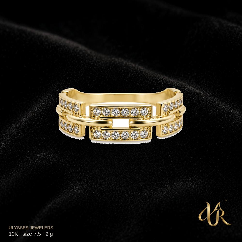 10K Women's Gold Ring, size 7.5, 2 g A