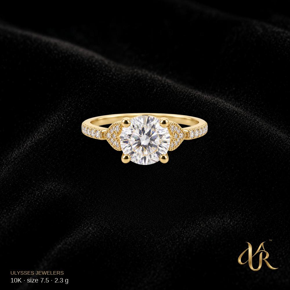 10K Engagement Gold Ring, size 7.5, 2.3 g