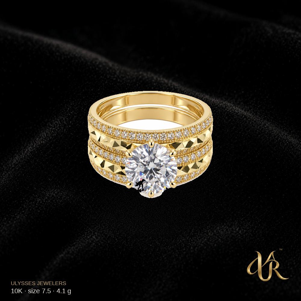 10K Engagement Gold Ring, size 7.5, 4.1 g