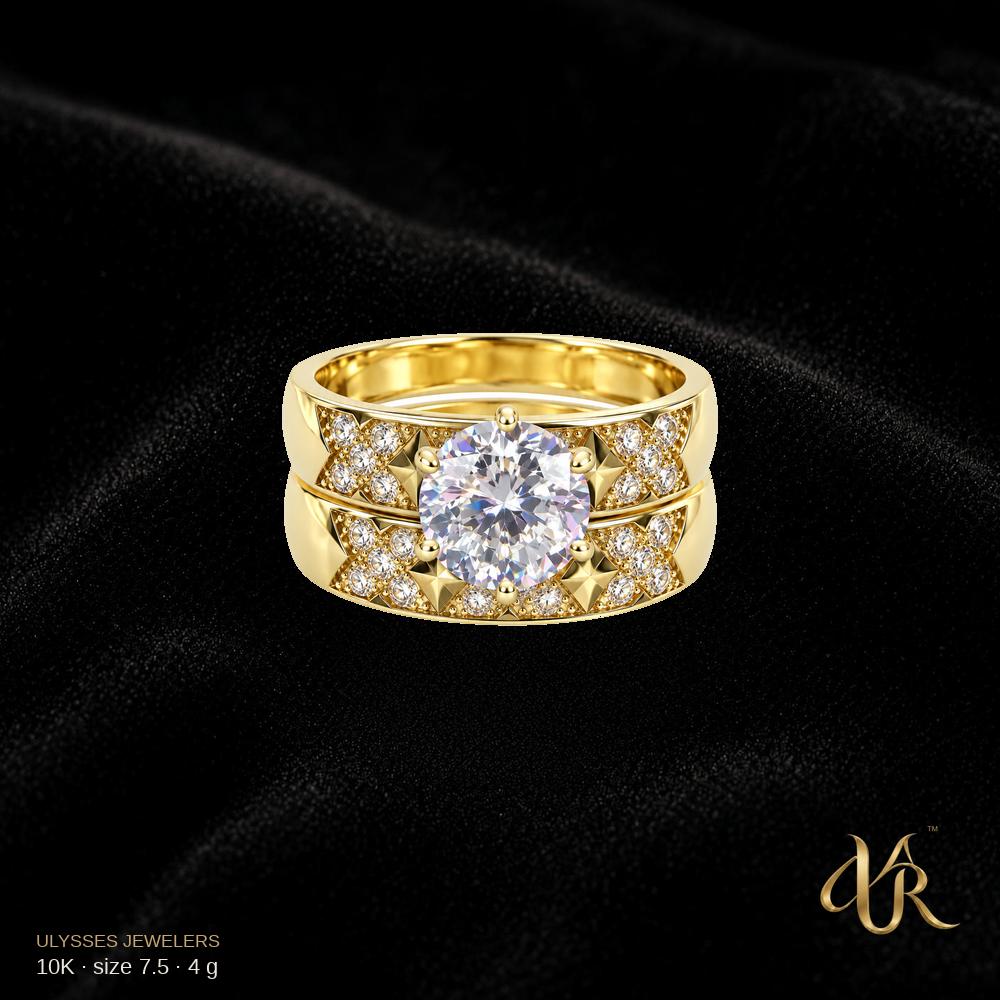 10K Engagement Gold Ring, size 7.5, 4 g