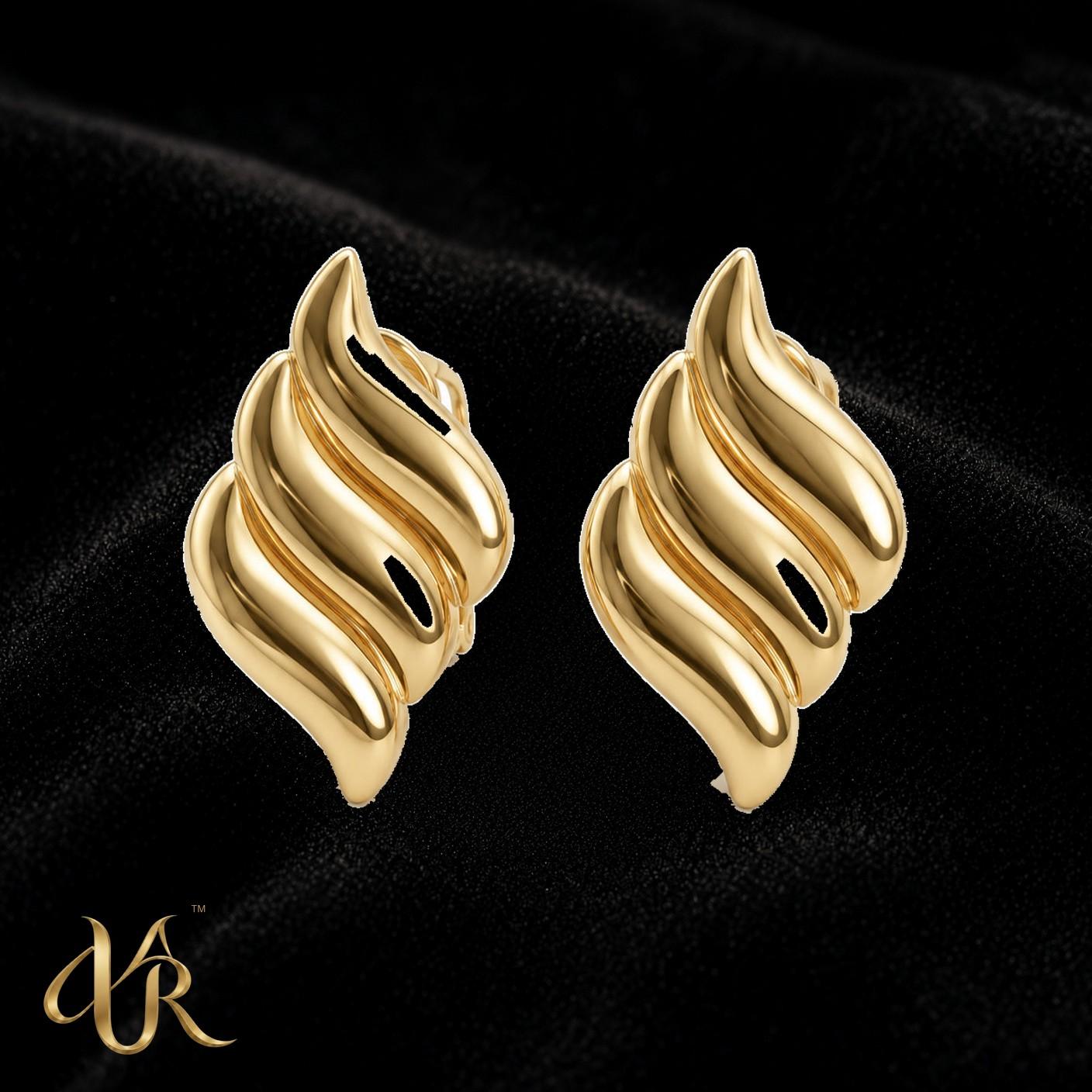 10K Flame studs — Gold Earrings